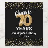 おしゃれな70歳の誕生日パーティー ワインラベル (シングルラベル)