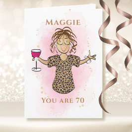 おしゃれな70歳 Funny+70+お誕生日おめでとう  カード