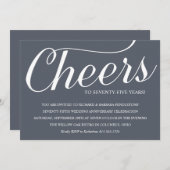 おしゃれな75周年結婚記念日パーティー招待状 招待状 (正面/裏面)