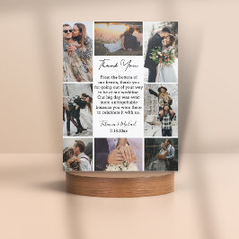 おしゃれな8枚の写真のモダンなコラージュ　スタイリッシュなウェディング サンキューカード