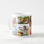 おしゃれな8枚の写真コラージュ記念品 コーヒーマグカップ (正面左)