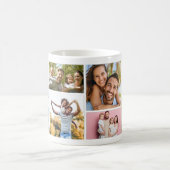 おしゃれな8枚の写真コラージュ記念品 コーヒーマグカップ (中央)