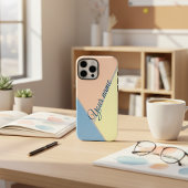 おしゃれな80年代ヴィンテージカラーブロック カスタムネーム Case-Mate iPhoneケース