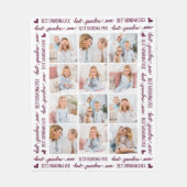 おしゃれな おばあちゃんのパーソナライズされた 12枚の写真のコラージュ フリースブランケット (正面)