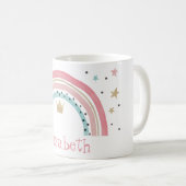おしゃれな かわいい 虹色の星 コーヒーマグカップ (正面右)