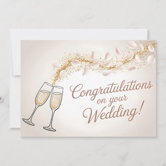 おしゃれな“ご結婚おめでとう” サンキューカード (正面)