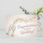 おしゃれな“ご結婚おめでとう” サンキューカード (スタンド正面)
