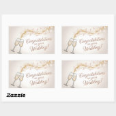 おしゃれな“ご結婚おめでとう” 長方形シール (シート)