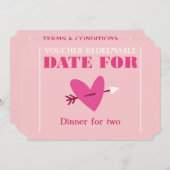 おしゃれな「エレガントデートクーポン」バレンタインギフト シーズンカード (正面/裏面)