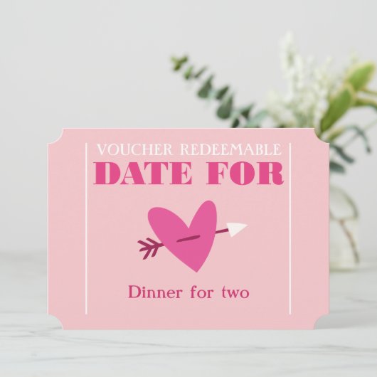 おしゃれな「エレガントデートクーポン」バレンタインギフト シーズンカード (スタンド正面)