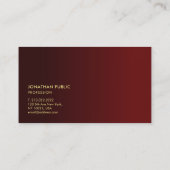 おしゃれな エレガント モダン シンプル テンプレート ゴールド テキスト 名刺 (裏面)