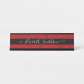 おしゃれな クラシック エレガント オーダーメイド プロフェッショナル 花柄 デスクネームプレート (正面)