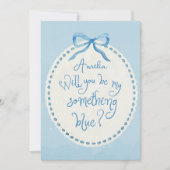 おしゃれな「サムシングブルー・クルー」プロポーズカード カード (正面)