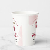 おしゃれな チェリーオントップ ボウカクテル サマー ブライダルシャワー 紙コップ (右)