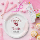 おしゃれな チェリーオントップ ボウ コクテール サマー ブライダルシャワー ペーパープレート (パーティー)
