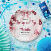 おしゃれな チェリーボウカクテル サマーブライダルシャワー ペーパープレート (パーティー)