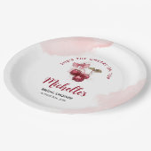 おしゃれな チェリーボウカクテル サマーブライダルシャワー ペーパープレート (アングル)