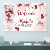 おしゃれな チェリーボウカクテル サマーブライダルシャワー 横断幕 (トレードショー)