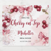 おしゃれな チェリーボウコクテルドリンク 夏のブライダルシャワー スパークリングワインラベル (シングルラベル)