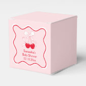 おしゃれな チェリーボックス 赤ちゃんのお披露目パーティー プチギフト フェイバーボックス (正面サイド)