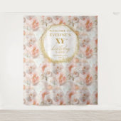 おしゃれな フラッシュ ゴールド 水彩 誕生日 タペストリー (正面)