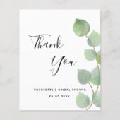 おしゃれな ブライダルシャワーの サンキューレター ありがとう (正面)