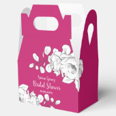 おしゃれな ブライダルシャワー マジェンタ 白い花 フェイバーボックス (オープン)