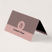 おしゃれな プロフェッショナル ブラック ピンク 折りたたみ ビジネス カード (裏面)