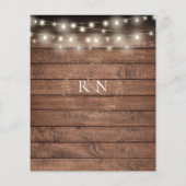 おしゃれな ライトの ストリング ライト ウェディング 招待状 (裏面)