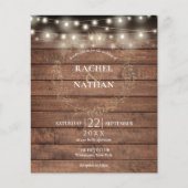 おしゃれな ライトの ストリング ライト ウェディング 招待状 (正面)