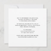 おしゃれな 同じ愛 新しい計画 予定変更 フォト 案内状 (裏面)