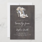 おしゃれな...女性の誕生日パーティーの水彩画 招待状 (正面)