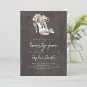 おしゃれな...女性の誕生日パーティーの水彩画 招待状 (スタンド正面)