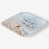 おしゃれな「新しい章」ビーチとウェーブのブライズシャワー ペーパープレート (傾斜あり)