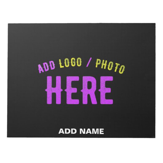 おしゃれな 現代の カスタマイズ可能な ブラック 認定 ブランド ノートパッド (正面)