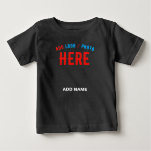 おしゃれな 現代の カスタマイズ可能な ブラック 認定 ブランド ベビーTシャツ