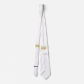 おしゃれな 現代の カスタマイズ可能な 白い 検証済みの ブランド ネクタイ (裏面)