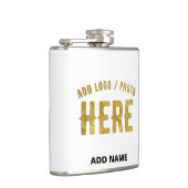 おしゃれな 現代の カスタマイズ可能な 白い 検証済みの ブランド フラスク (右)