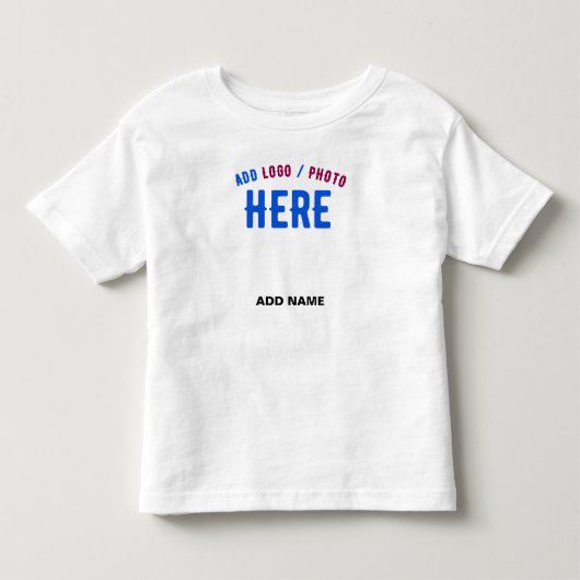 おしゃれな 現代風 オーダーメイド 白色 認定 ブランド トドラーTシャツ (正面)
