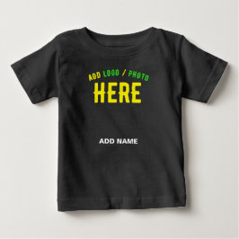 おしゃれな 現代風 カスタマイズ可能な ブラック 認証済み ブランド ベビーTシャツ