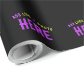 おしゃれな 現代風 カスタマイズ可能な ブラック 認証済み ブランド ラッピングペーパー (ロールコーナー)