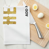 おしゃれな 現代風 カスタマイズ可能な 白色 検証済み ブランド キッチンタオル (四つ折り)