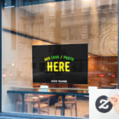 おしゃれな 現代風 カスタマイズ可能な 黒色 検証済み ブランド ウィンドウサイン (カフェ窓)