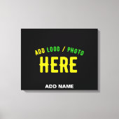 おしゃれな 現代風 カスタマイズ可能な 黒色 検証済み ブランド キャンバスプリント (正面)