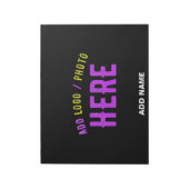 おしゃれな 現代風 カスタマイズ可能な 黒色 検証済み ブランド ノートパッド (回転)