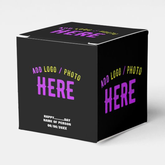 おしゃれな 現代風 カスタマイズ可能な 黒色 検証済み ブランド フェイバーボックス (正面サイド)