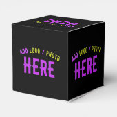 おしゃれな 現代風 カスタマイズ可能な 黒色 検証済み ブランド フェイバーボックス (裏面サイド)