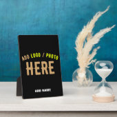 おしゃれな 現代風 カスタマイズ可能な 黒色 検証済み ブランド フォトプラーク (側面)