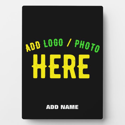 おしゃれな 現代風 カスタマイズ可能な 黒色 検証済み ブランド フォトプラーク (正面)