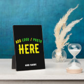 おしゃれな 現代風 カスタマイズ可能な 黒色 検証済み ブランド フォトプラーク (側面)